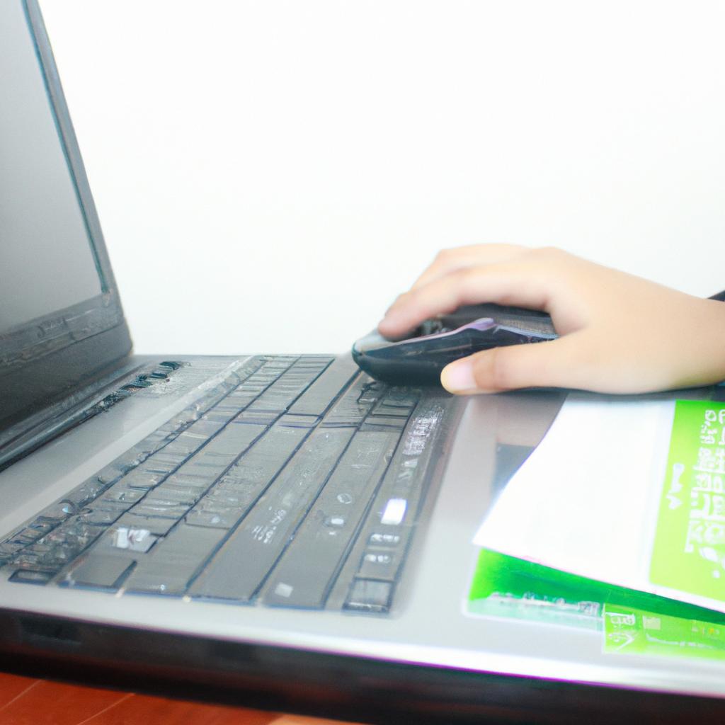 Person using online learning platform